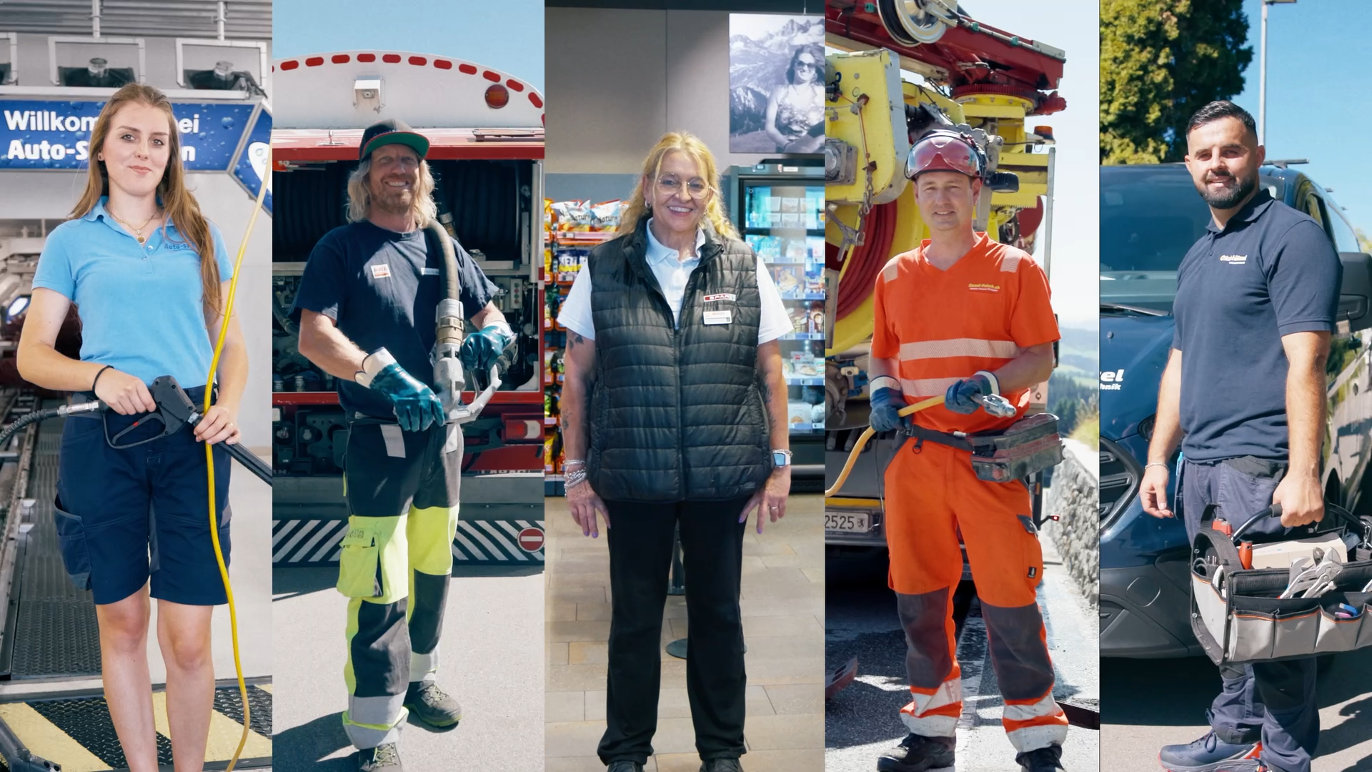 Mitarbeitende der Osterwalder Gruppe: Auto-SPA, Osterwalder, SPAR express Shop, Kanal-Frisch AG, Hablützel AG